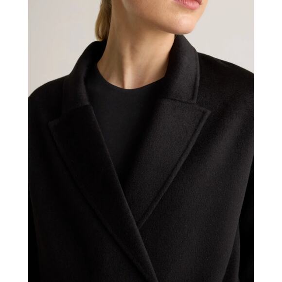 Quince Wm's 100% Mongolian Cashmere Double-Faced Coat Black Sz M NWT - Picture 5 of 6